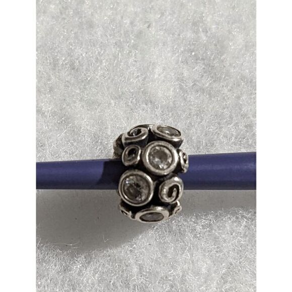AUTHENTIC PANDORA Sterling Silver Primrose Path Clear CZ Charm Bead 790330CZ - Picture 1 of 4